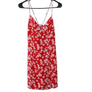 BriDGE Womens medium red Sleeveless Floral strappy spring sleeveless sun dress